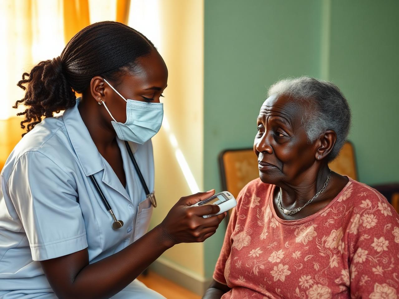 Nurse visiting patient